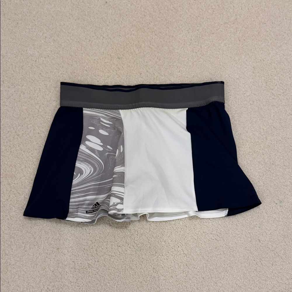 Adidas by Stella McCartney Navy, White & Gray Performance Tennis Skirt